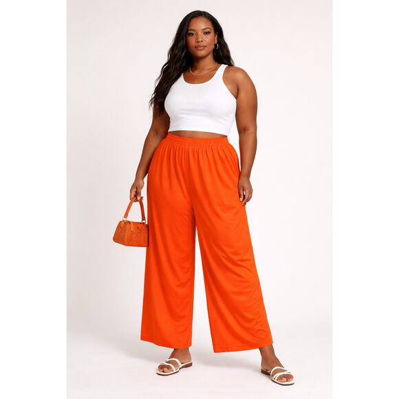STAUD Pants - STAUD Marza Pants in Cayenne Wide-Leg Pants Vibrant Orange Size XL